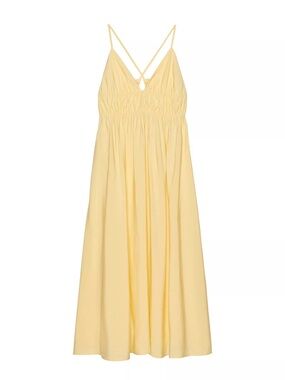 Zara Pale Yellow Strappy Midi Dress